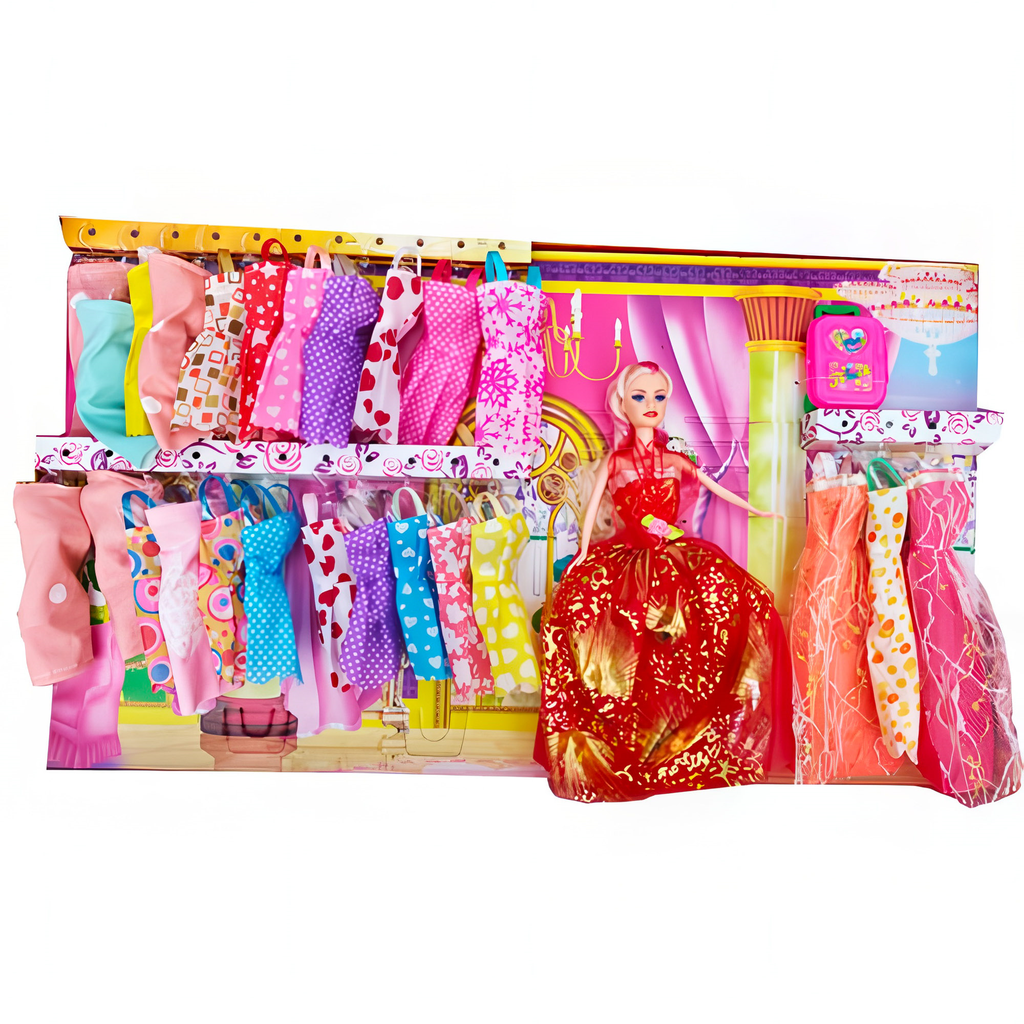 29CM PUPPE MIT SET VON 10 KLEIDER 