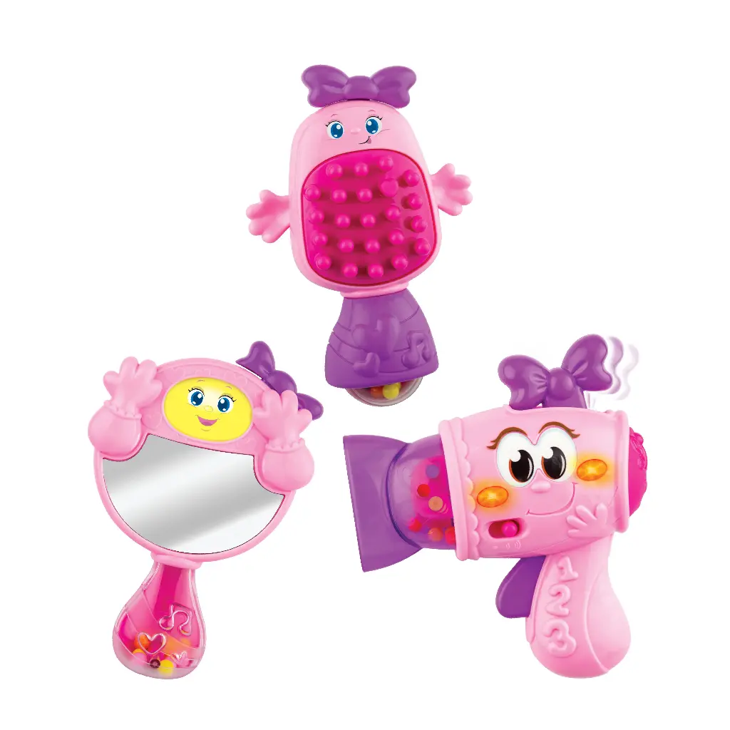 WINFUN Fashion Tot Beauty Gift Set met geluid en licht, inclusief spiegel, haardroger en haarborstel