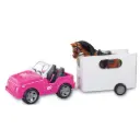 Voiture tout-terrain avec remorque et cheval