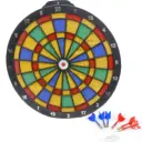 Dartspiel, 6 Pfeile + Ersatzspitzen und Zielscheibe