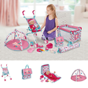 15-in-1 Doll set with doll, stroller and accessories