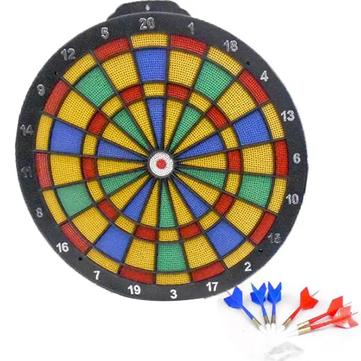 [468] Jeu de fléchettes, 6 fléchettes + pointes de rechange et cible