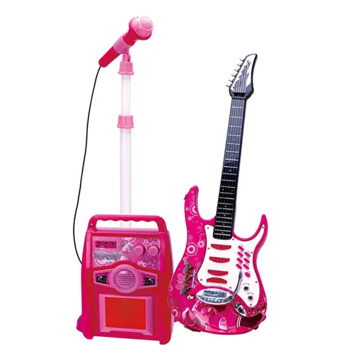 Guitar with Amplifier and Microphone 