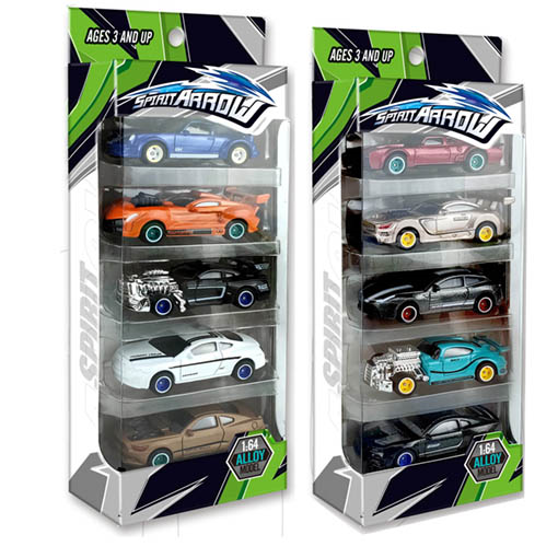 Auto in metaal 5 stuks