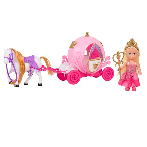 Ensemble de poupées avec calèche de 10,16cm