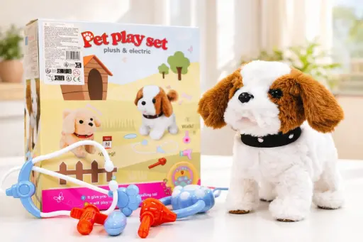 [T830-1] Dog walking and barking on a leash