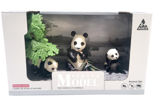 [Q9899-B45] WILD ANIMALS famille panda avec bébé 3 pièces
