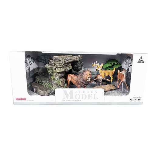 [Q9899-Y75] WILD ANIMALS 4 animals + cave